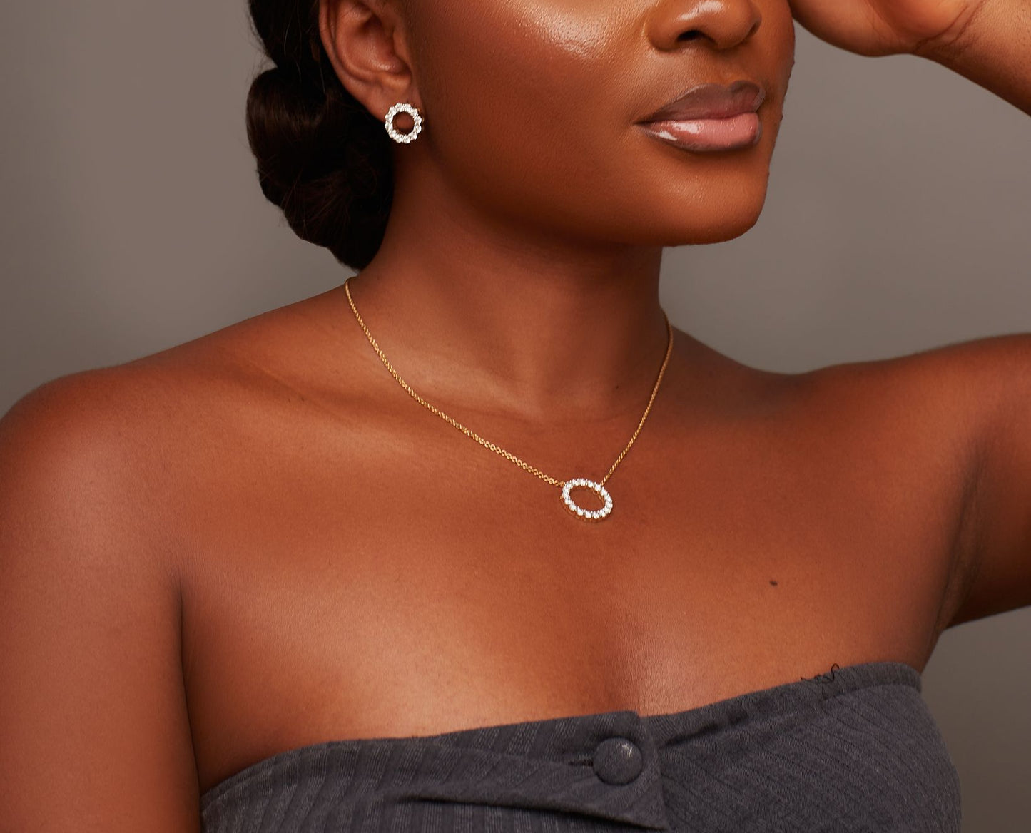 3MM Pave Eternity Diamond Necklace in 18K Gold