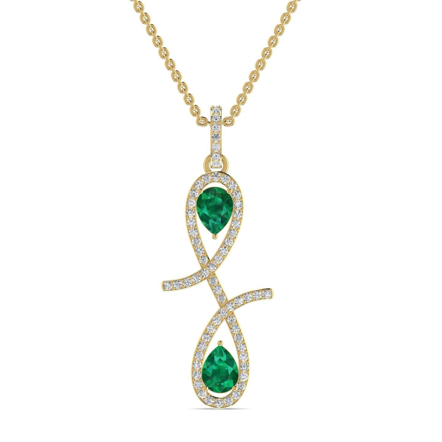Oiza Infinie Colored Diamond Pendant Necklace in 18K Gold