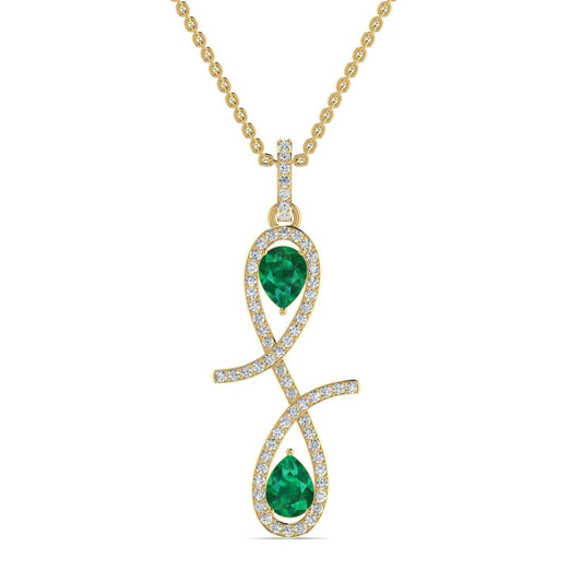Oiza Infinie Colored Diamond Pendant Necklace in 18K Gold