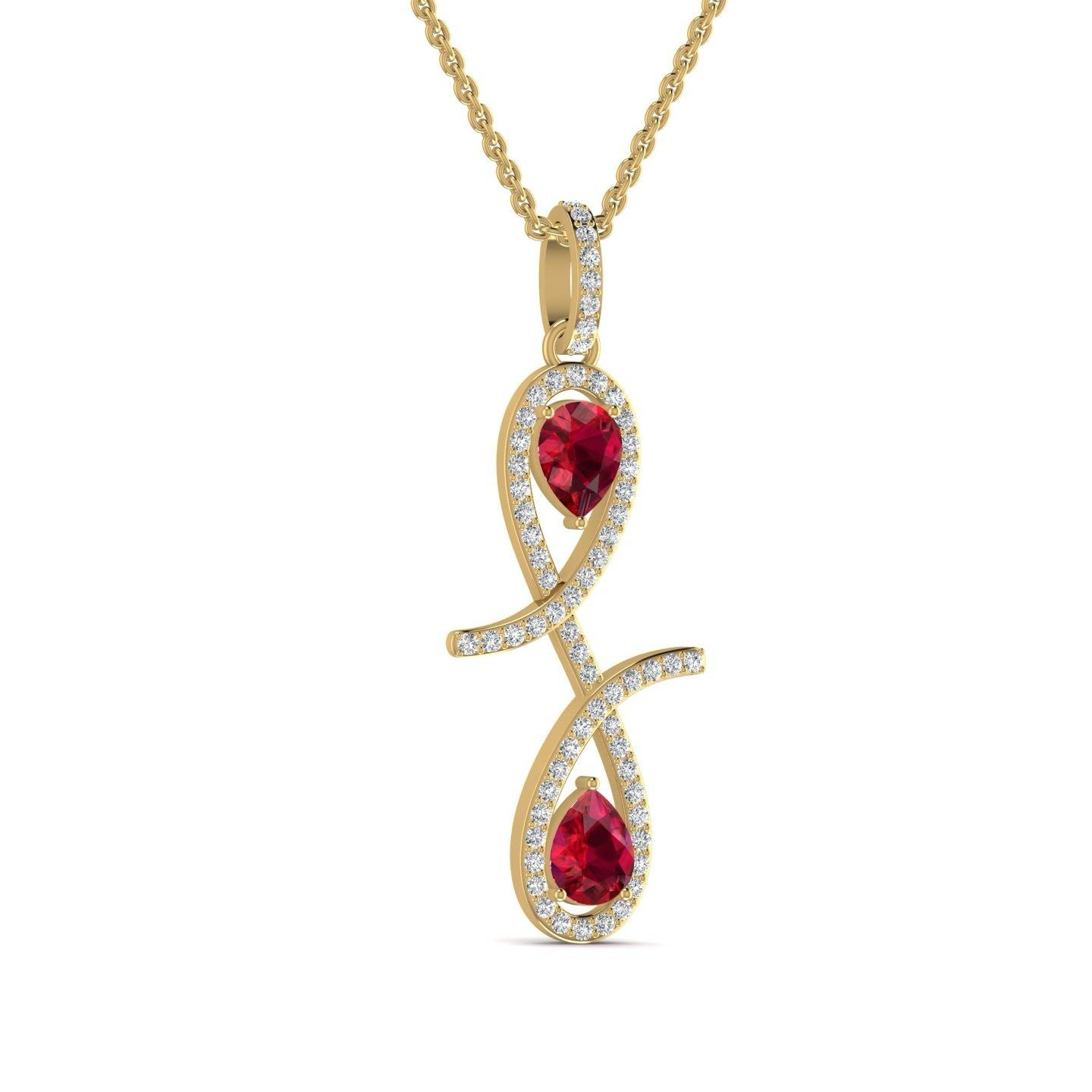 Oiza Infinie Colored Diamond Pendant Necklace in 18K Gold