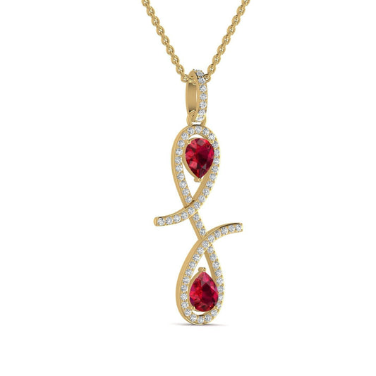 Oiza Infinie Colored Diamond Pendant Necklace in 18K Gold