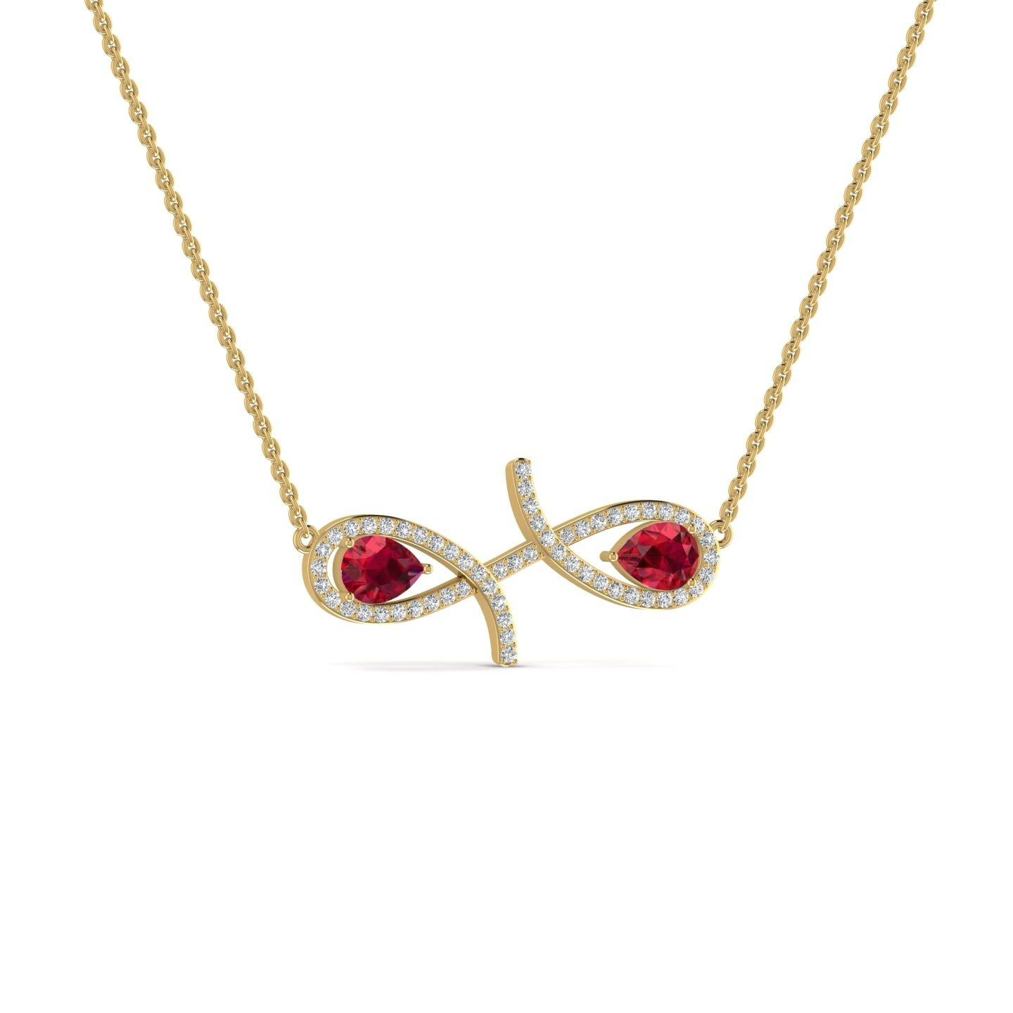 Oiza Infinie Colored Diamond Necklace in 18K Gold