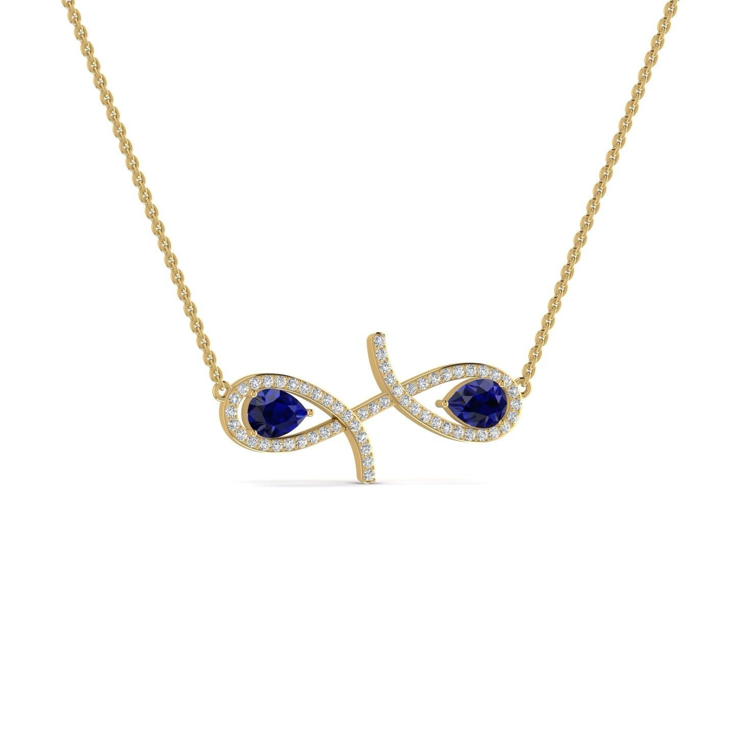 Oiza Infinie Colored Diamond Necklace in 18K Gold