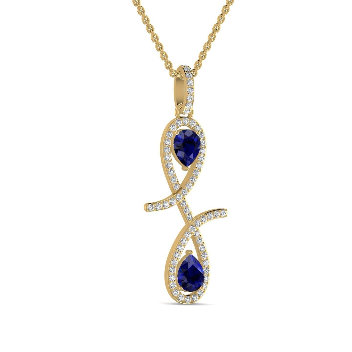 Oiza Infinie Colored Diamond Pendant Necklace in 18K Gold
