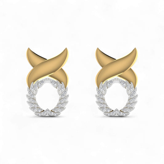 XO Diamond Earrings in 18K Gold