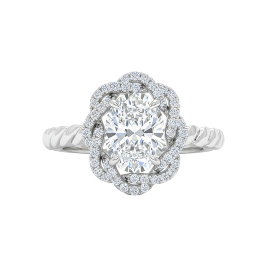 Ziora Radiant Cut Lab Grown Diamond Engagement Ring in Platinum