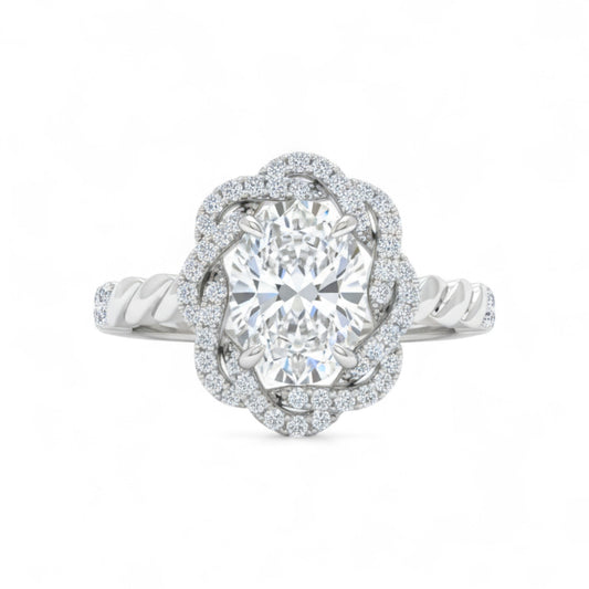 Ziora Radiant Cut Lab Grown Diamond Engagement Ring in Platinum