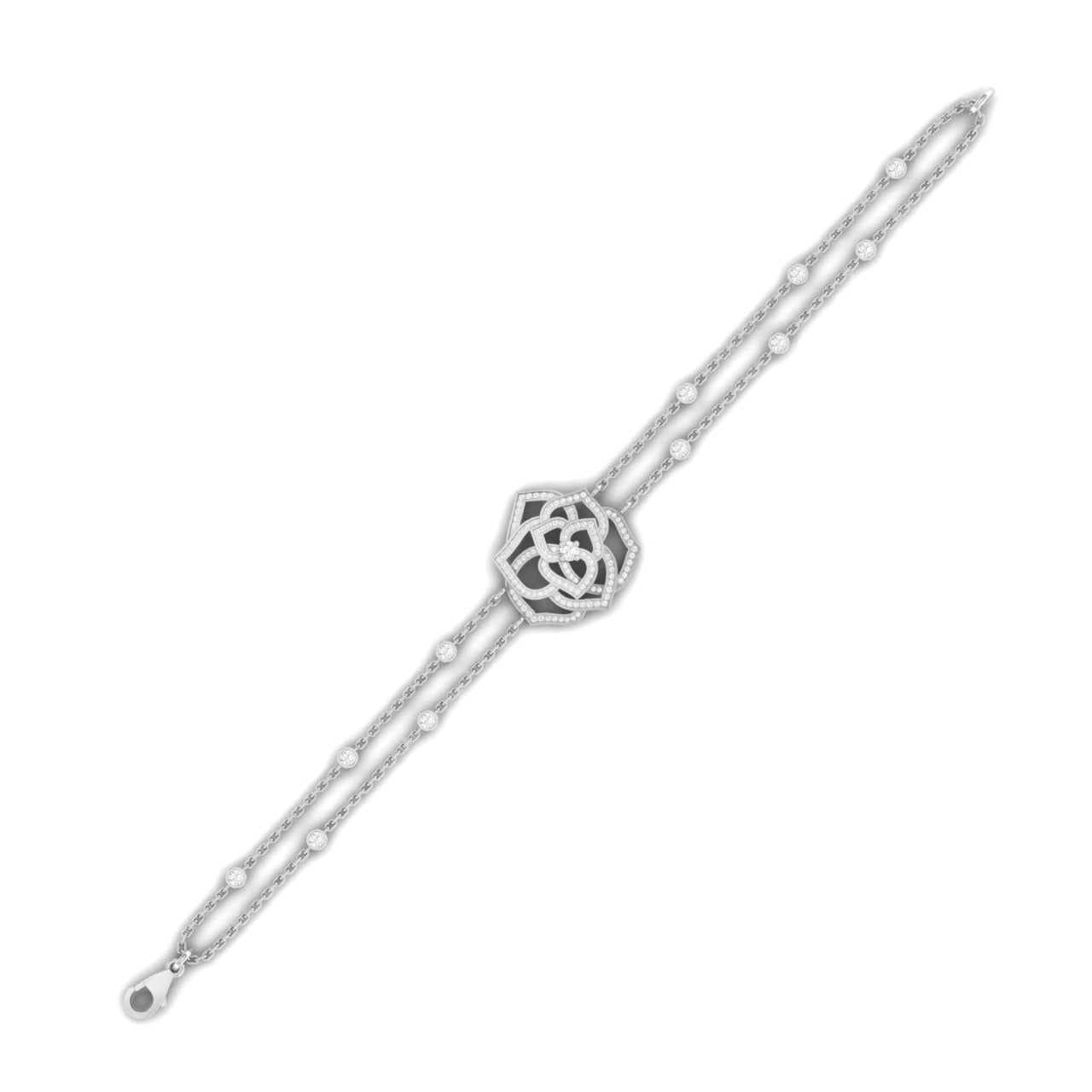 Maureen Floral Moissanite Bracelet in 18k Gold