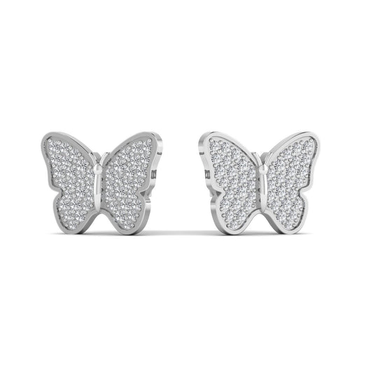 Noor Butterfly Natural Diamond Cluster Earrings in 18K Gold
