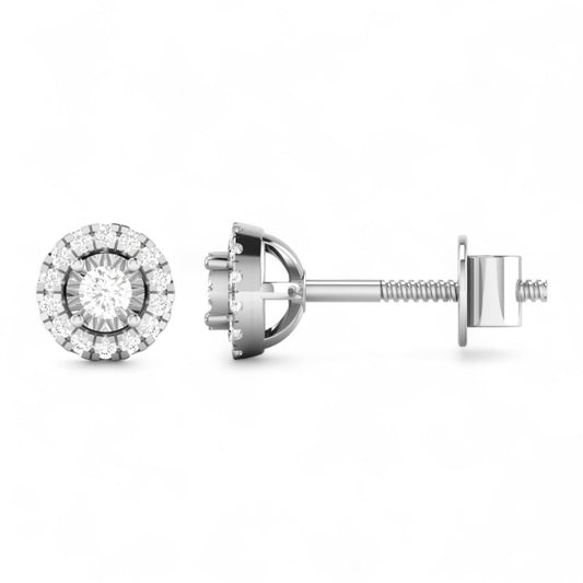 Diamond stud earrings on a white background