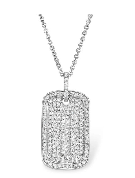 Tag Moissanite Pendant in 925 Sterling Silver