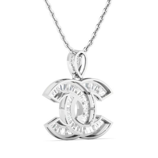 Interlocked C Diamond Pendant Necklace in 18K Gold