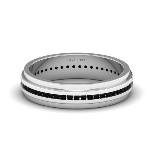 Oswald Black Diamond Band in 18k Gold