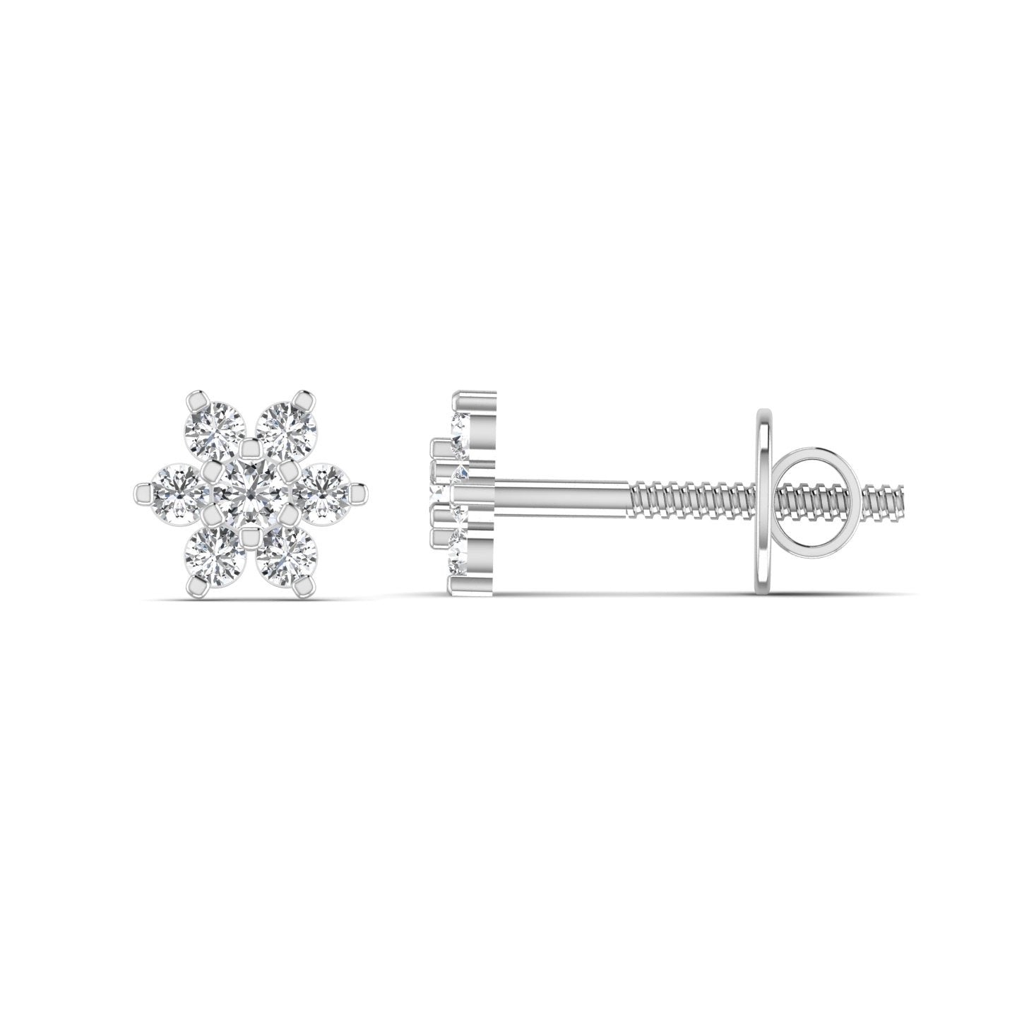 Solace Star Natural Diamond Cluster Earrings in 18K Gold
