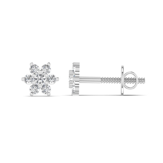 Solace Star Natural Diamond Cluster Earrings in 18K Gold