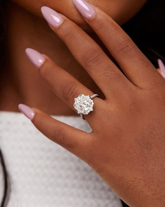 Quinn 2.0 Radiant Cut CZ Engagement Ring in 925 Sterling Silver