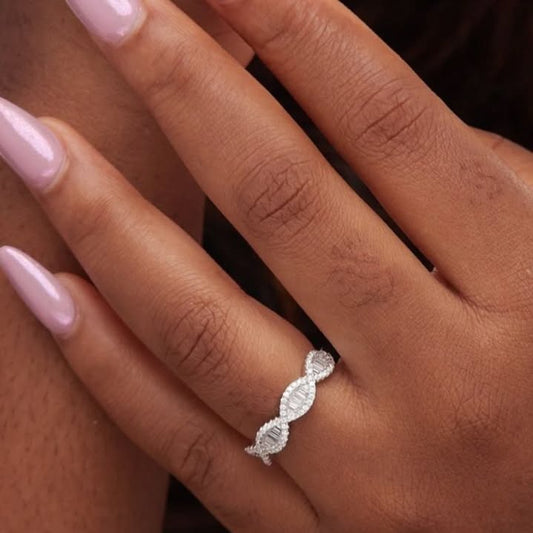 Marise Moissanite Band in 925 Sterling Silver