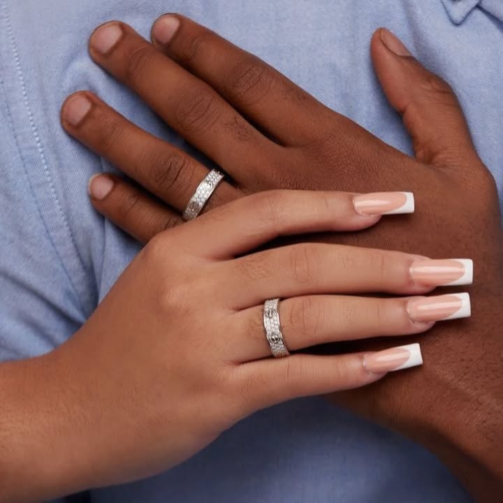 Love Inspired Moissanite Band in 925 Sterling Silver