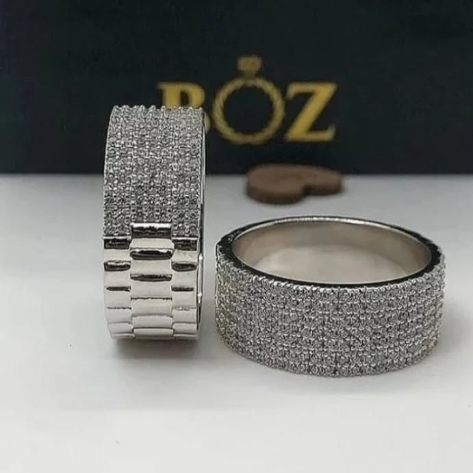 Presidential CZ Band in 925 Sterling Silver