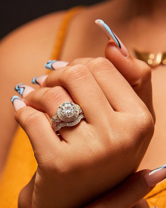 NT Love CZ Bride Set in 18K Gold