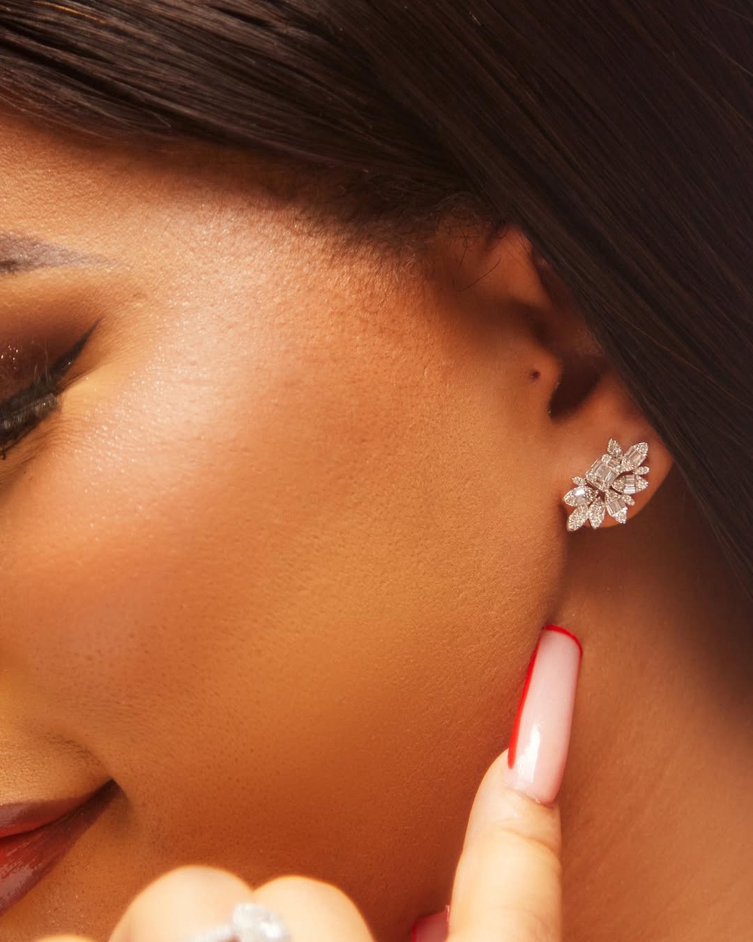 Lyra Diamond Studs in 18k Gold