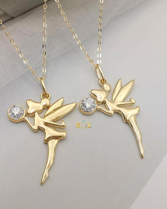 Tinkerbell Diamond Pendant Necklace in 18K Gold