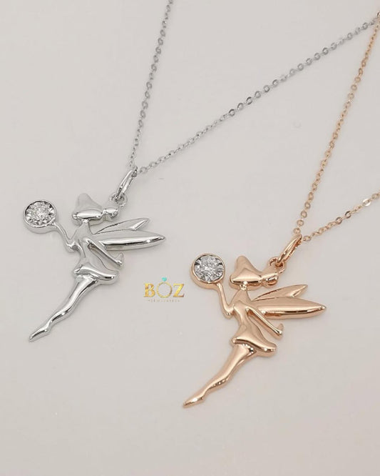 Tinkerbell Diamond Pendant Necklace in 18K Gold