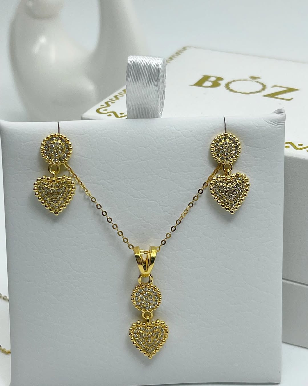 Ava Heart Drop Diamond Earring in 18K Gold