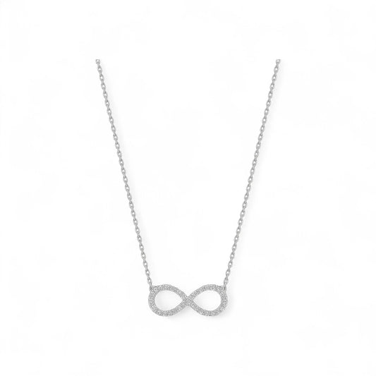 Infinity Natural Diamond Necklace in 18K Gold