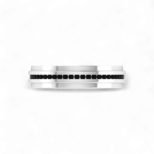 Emma Black Moissanite Titanium Band