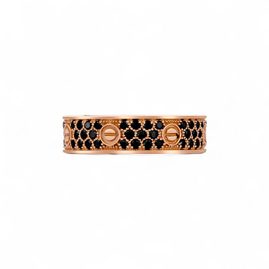 Love Inspired 6mm Black Diamond Band in 18K Gold