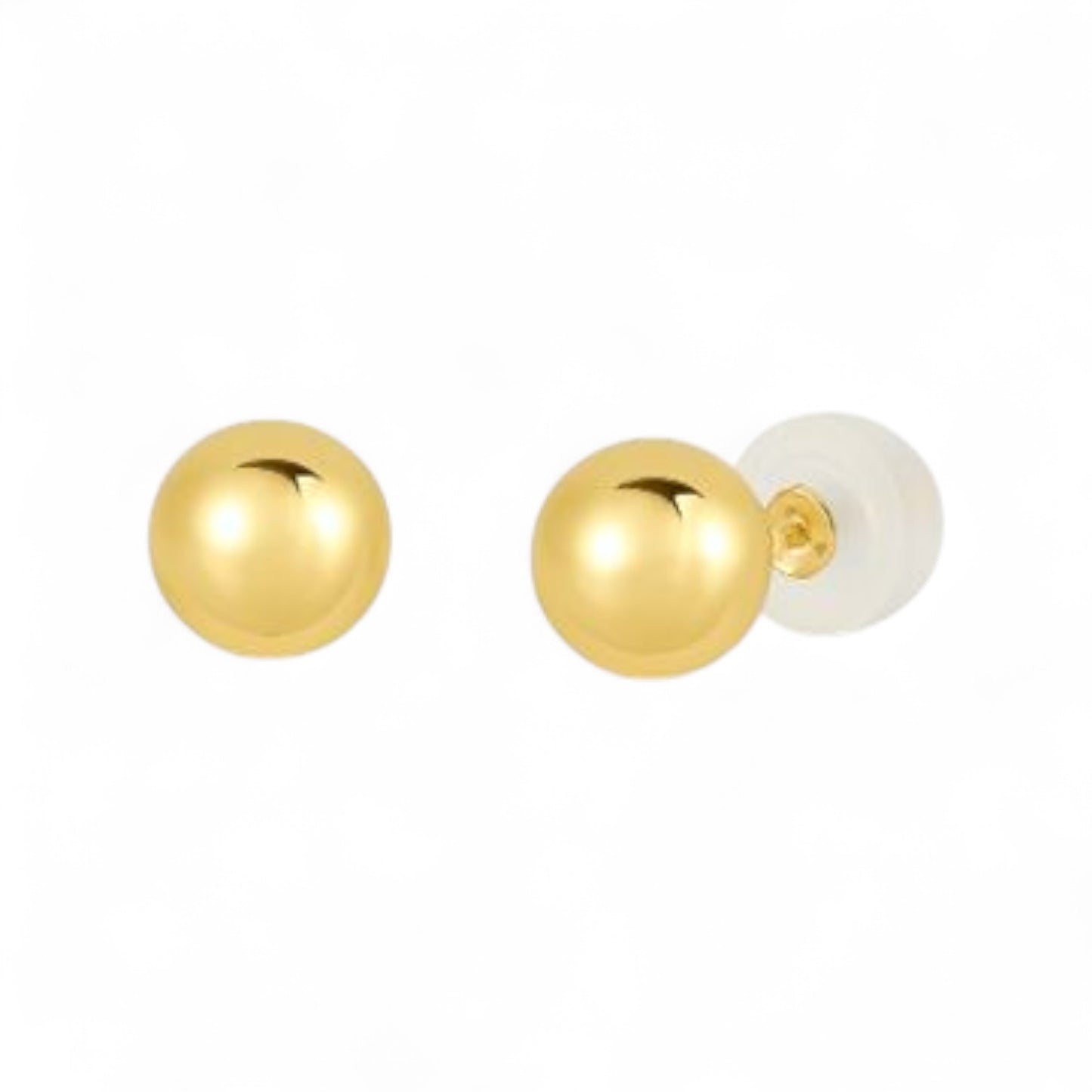 Gold Ball Studs in 18K Gold