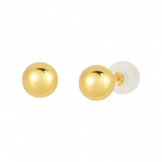 Gold Ball Studs in 18K Gold