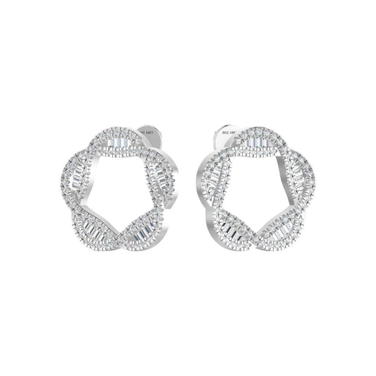 Marise Moissanite Studs in 925 sterling silver with VVS1 D Moissanite gemstones, radiant and elegant design